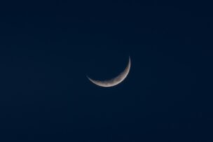 white and black crescent moon